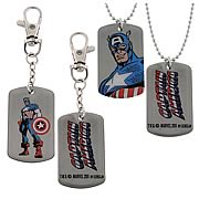 Captain America Dog Tag and Key Chain Box Set
